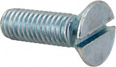 Value Collection - 3/8-16 UNC, 1-1/4" OAL Slotted Drive Machine Screw - Flat Head, Grade 2 Steel, Zinc-Plated Finish, Without Washer - Apex Tool & Supply