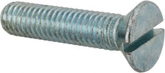 Value Collection - 3/8-16 UNC, 1-3/4" OAL Slotted Drive Machine Screw - Flat Head, Grade 2 Steel, Zinc-Plated Finish, Without Washer - Apex Tool & Supply