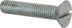 Value Collection - 3/8-16 UNC, 2" OAL Slotted Drive Machine Screw - Flat Head, Grade 2 Steel, Zinc-Plated Finish, Without Washer - Apex Tool & Supply