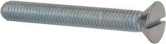 Value Collection - 3/8-16 UNC, 3" OAL Slotted Drive Machine Screw - Flat Head, Grade 2 Steel, Zinc-Plated Finish, Without Washer - Apex Tool & Supply