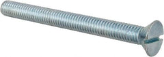 Value Collection - 3/8-16 UNC, 4" OAL Slotted Drive Machine Screw - Flat Head, Grade 2 Steel, Zinc-Plated Finish, Without Washer - Apex Tool & Supply