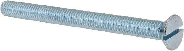 Value Collection - 3/8-16 UNC, 4-1/2" OAL Slotted Drive Machine Screw - Flat Head, Grade J82 Steel, Zinc-Plated Finish, Without Washer - Apex Tool & Supply
