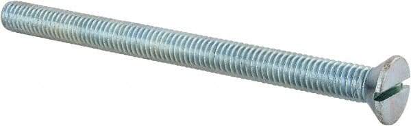 Value Collection - 3/8-16 UNC, 5" OAL Slotted Drive Machine Screw - Flat Head, Grade 2 Steel, Zinc-Plated Finish, Without Washer - Apex Tool & Supply