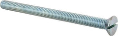 Value Collection - 3/8-16 UNC, 5" OAL Slotted Drive Machine Screw - Flat Head, Grade 2 Steel, Zinc-Plated Finish, Without Washer - Apex Tool & Supply
