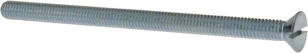 Value Collection - 3/8-16 UNC, 6" OAL Slotted Drive Machine Screw - Flat Head, Grade J82 Steel, Zinc-Plated Finish, Without Washer - Apex Tool & Supply