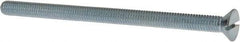 Value Collection - 3/8-16 UNC, 6" OAL Slotted Drive Machine Screw - Flat Head, Grade J82 Steel, Zinc-Plated Finish, Without Washer - Apex Tool & Supply