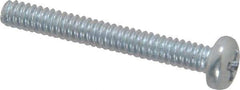 Value Collection - #4-40 UNC, 7/8" Length Under Head Phillips Drive Machine Screw - Pan Head, Grade 2 Steel, Zinc-Plated Finish, Without Washer - Apex Tool & Supply