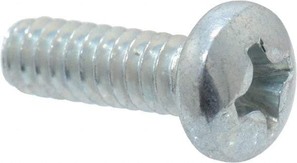 Value Collection - #6-32 UNC, 7/16" Length Under Head Phillips Drive Machine Screw - Pan Head, Grade 2 Steel, Zinc-Plated Finish, Without Washer - Apex Tool & Supply