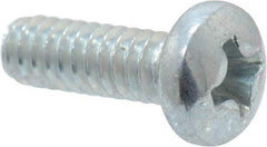 Value Collection - #6-32 UNC, 7/16" Length Under Head Phillips Drive Machine Screw - Pan Head, Grade 2 Steel, Zinc-Plated Finish, Without Washer - Apex Tool & Supply