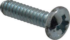 Value Collection - #6-32 UNC, 1/2" Length Under Head Phillips Drive Machine Screw - Pan Head, Grade 2 Steel, Zinc-Plated Finish, Without Washer - Apex Tool & Supply