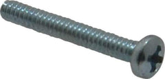 Value Collection - #6-32 UNC, 1" Length Under Head Phillips Drive Machine Screw - Pan Head, Grade 2 Steel, Zinc-Plated Finish, Without Washer - Apex Tool & Supply