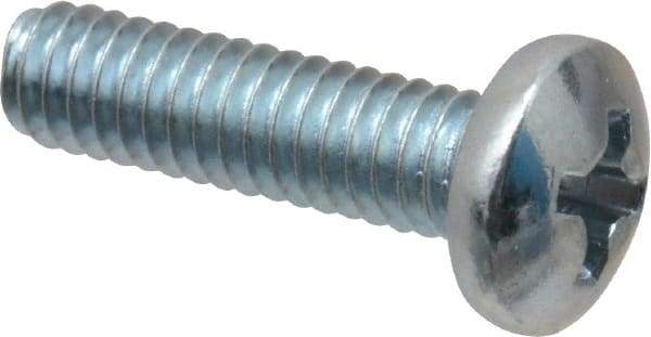 Value Collection - #8-32 UNC, 5/8" Length Under Head Phillips Drive Machine Screw - Pan Head, Grade 2 Steel, Zinc-Plated Finish, Without Washer - Apex Tool & Supply