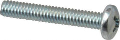 Value Collection - #8-32 UNC, 1" Length Under Head Phillips Drive Machine Screw - Pan Head, Grade 2 Steel, Zinc-Plated Finish, Without Washer - Apex Tool & Supply