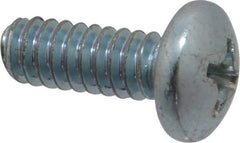 Value Collection - #10-24 UNC, 1/2" Length Under Head Phillips Drive Machine Screw - Pan Head, Grade 2 Steel, Zinc-Plated Finish, Without Washer - Apex Tool & Supply