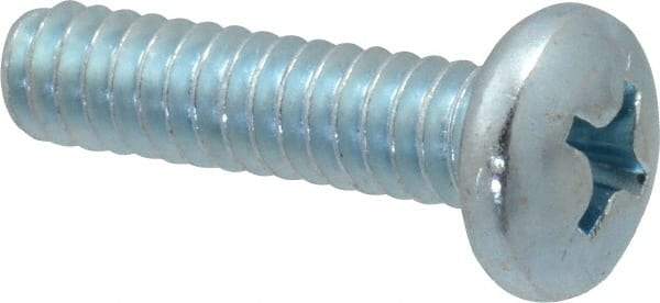 Value Collection - #10-24 UNC, 3/4" Length Under Head Phillips Drive Machine Screw - Pan Head, Grade 2 Steel, Zinc-Plated Finish, Without Washer - Apex Tool & Supply