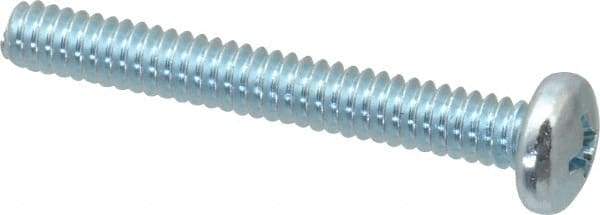 Value Collection - #10-24 UNC, 1-1/2" Length Under Head Phillips Drive Machine Screw - Pan Head, Grade 2 Steel, Zinc-Plated Finish, Without Washer - Apex Tool & Supply