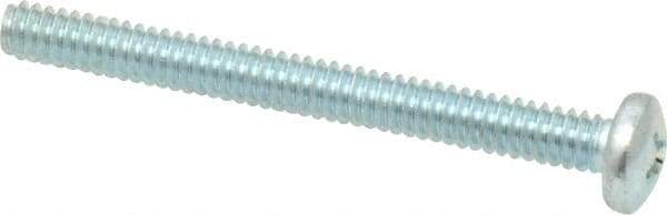 Value Collection - #10-24 UNC, 2" Length Under Head Phillips Drive Machine Screw - Pan Head, Grade 2 Steel, Zinc-Plated Finish, Without Washer - Apex Tool & Supply