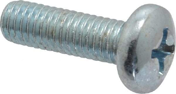 Value Collection - #10-32 UNF, 5/8" Length Under Head Phillips Drive Machine Screw - Pan Head, Grade 2 Steel, Zinc-Plated Finish, Without Washer - Apex Tool & Supply