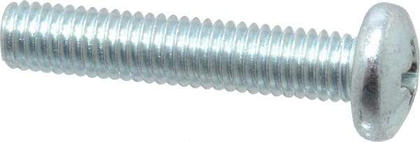Value Collection - #10-32 UNF, 1" Length Under Head Phillips Drive Machine Screw - Pan Head, Grade 2 Steel, Zinc-Plated Finish, Without Washer - Apex Tool & Supply