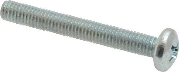 Value Collection - #10-32 UNF, 1-1/2" Length Under Head Phillips Drive Machine Screw - Pan Head, Grade 2 Steel, Zinc-Plated Finish, Without Washer - Apex Tool & Supply