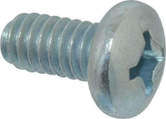 Value Collection - 1/4-20 UNC, 1/2" Length Under Head Phillips Drive Machine Screw - Pan Head, Grade 2 Steel, Zinc-Plated Finish, Without Washer - Apex Tool & Supply