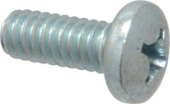 Value Collection - 1/4-20 UNC, 5/8" Length Under Head Phillips Drive Machine Screw - Pan Head, Grade 2 Steel, Zinc-Plated Finish, Without Washer - Apex Tool & Supply