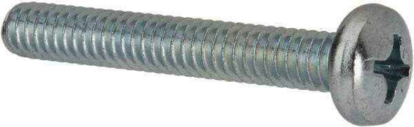 Value Collection - 1/4-20 UNC, 1-3/4" Length Under Head Phillips Drive Machine Screw - Pan Head, Grade 2 Steel, Zinc-Plated Finish, Without Washer - Apex Tool & Supply
