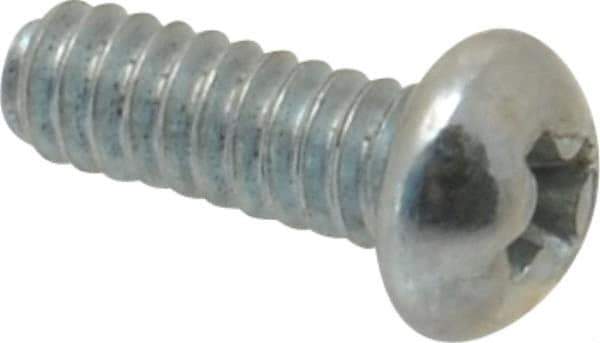 Value Collection - #4-40 UNC, 5/16" Length Under Head Phillips Drive Machine Screw - Round Head, Grade 2 Steel, Zinc-Plated Finish, Without Washer - Apex Tool & Supply