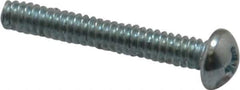Value Collection - #4-40 UNC, 3/4" Length Under Head Phillips Drive Machine Screw - Round Head, Grade 2 Steel, Zinc-Plated Finish, Without Washer - Apex Tool & Supply