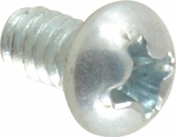 Value Collection - #6-32 UNC, 1/4" Length Under Head Phillips Drive Machine Screw - Round Head, Grade 2 Steel, Zinc-Plated Finish, Without Washer - Apex Tool & Supply