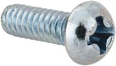 Value Collection - #6-32 UNC, 7/16" Length Under Head Phillips Drive Machine Screw - Round Head, Grade 2 Steel, Zinc-Plated Finish, Without Washer - Apex Tool & Supply