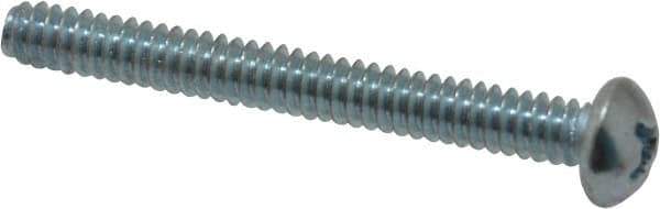 Value Collection - #6-32 UNC, 1-1/4" Length Under Head Phillips Drive Machine Screw - Round Head, Grade 2 Steel, Zinc-Plated Finish, Without Washer - Apex Tool & Supply