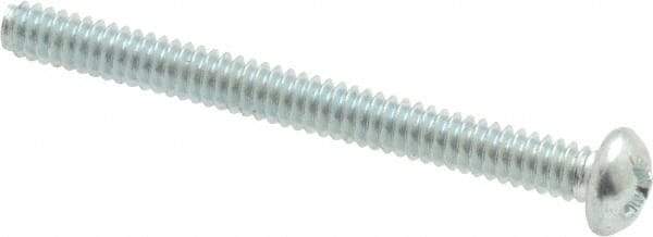 Value Collection - #6-32 UNC, 1-1/2" Length Under Head Phillips Drive Machine Screw - Round Head, Grade 2 Steel, Zinc-Plated Finish, Without Washer - Apex Tool & Supply
