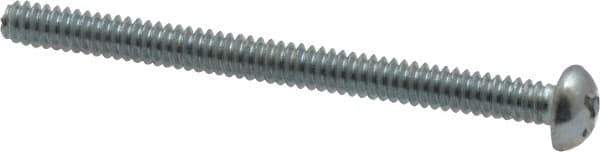 Value Collection - #6-32 UNC, 1-3/4" Length Under Head Phillips Drive Machine Screw - Round Head, Grade 2 Steel, Zinc-Plated Finish, Without Washer - Apex Tool & Supply