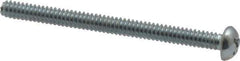 Value Collection - #6-32 UNC, 1-3/4" Length Under Head Phillips Drive Machine Screw - Round Head, Grade 2 Steel, Zinc-Plated Finish, Without Washer - Apex Tool & Supply