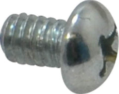Value Collection - #8-32 UNC, 1/4" Length Under Head Phillips Drive Machine Screw - Round Head, Grade 2 Steel, Zinc-Plated Finish, Without Washer - Apex Tool & Supply