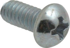 Value Collection - #8-32 UNC, 3/8" Length Under Head Phillips Drive Machine Screw - Round Head, Grade 2 Steel, Zinc-Plated Finish, Without Washer - Apex Tool & Supply
