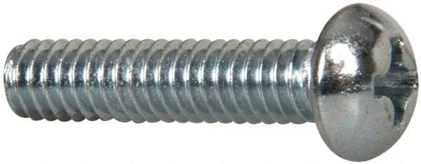 Value Collection - #8-32 UNC, 3/4" Length Under Head Phillips Drive Machine Screw - Round Head, Grade 2 Steel, Zinc-Plated Finish, Without Washer - Apex Tool & Supply