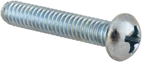 Value Collection - #8-32 UNC, 7/8" Length Under Head Phillips Drive Machine Screw - Round Head, Grade 2 Steel, Zinc-Plated Finish, Without Washer - Apex Tool & Supply