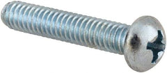 Value Collection - #8-32 UNC, 7/8" Length Under Head Phillips Drive Machine Screw - Round Head, Grade 2 Steel, Zinc-Plated Finish, Without Washer - Apex Tool & Supply