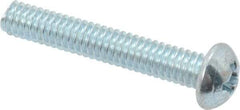 Value Collection - #8-32 UNC, 1" Length Under Head Phillips Drive Machine Screw - Round Head, Grade 2 Steel, Zinc-Plated Finish, Without Washer - Apex Tool & Supply