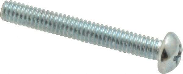 Value Collection - #8-32 UNC, 1-1/4" Length Under Head Phillips Drive Machine Screw - Round Head, Grade 2 Steel, Zinc-Plated Finish, Without Washer - Apex Tool & Supply
