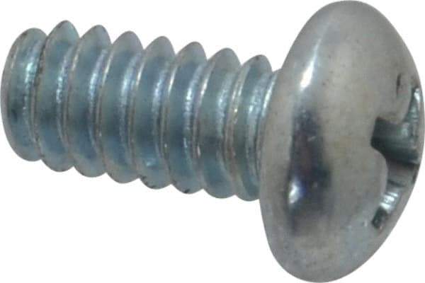Value Collection - #10-24 UNC, 3/8" Length Under Head Phillips Drive Machine Screw - Round Head, Grade 2 Steel, Zinc-Plated Finish, Without Washer - Apex Tool & Supply