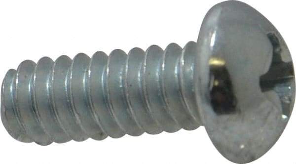 Value Collection - #10-24 UNC, 1/2" Length Under Head Phillips Drive Machine Screw - Round Head, Grade 2 Steel, Zinc-Plated Finish, Without Washer - Apex Tool & Supply