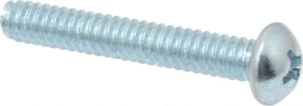 Value Collection - #10-24 UNC, 1-1/4" Length Under Head Phillips Drive Machine Screw - Round Head, Grade 2 Steel, Zinc-Plated Finish, Without Washer - Apex Tool & Supply