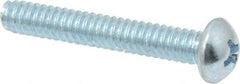 Value Collection - #10-24 UNC, 1-1/4" Length Under Head Phillips Drive Machine Screw - Round Head, Grade 2 Steel, Zinc-Plated Finish, Without Washer - Apex Tool & Supply