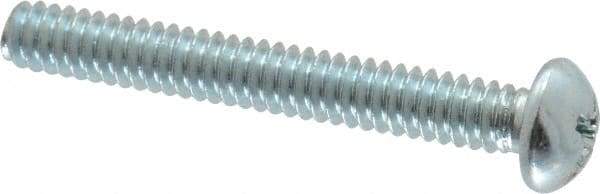 Value Collection - #10-24 UNC, 1-1/2" Length Under Head Phillips Drive Machine Screw - Round Head, Grade 2 Steel, Zinc-Plated Finish, Without Washer - Apex Tool & Supply