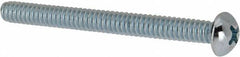 Value Collection - #10-24 UNC, 2" Length Under Head Phillips Drive Machine Screw - Round Head, Grade 2 Steel, Zinc-Plated Finish, Without Washer - Apex Tool & Supply