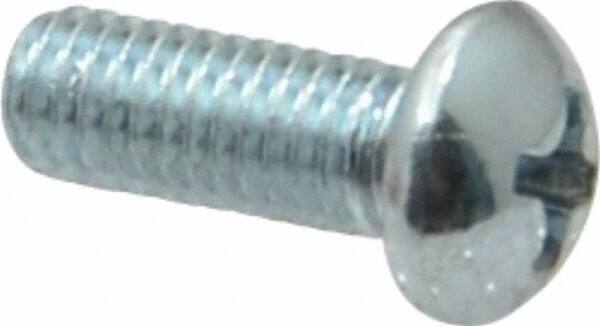 Value Collection - #10-32 UNF, 1/2" Length Under Head Phillips Drive Machine Screw - Round Head, Grade 2 Steel, Zinc-Plated Finish, Without Washer - Apex Tool & Supply