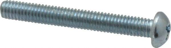 Value Collection - #10-32 UNF, 1-1/2" Length Under Head Phillips Drive Machine Screw - Round Head, Grade 2 Steel, Zinc-Plated Finish, Without Washer - Apex Tool & Supply